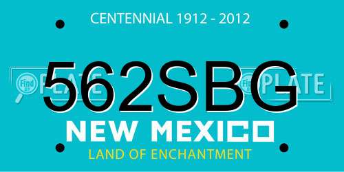 562SBG New Mexico License Plate