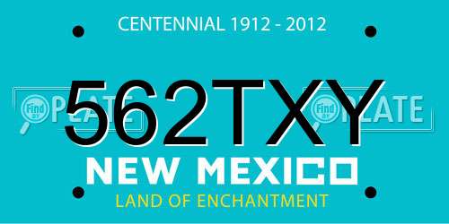562TXY New Mexico License Plate