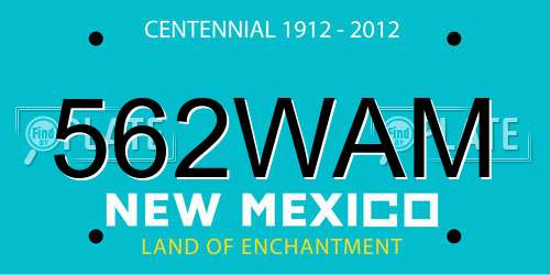 562WAM New Mexico License Plate