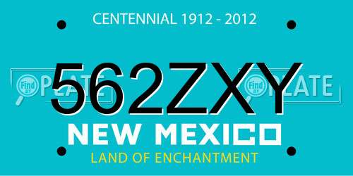 562ZXY New Mexico License Plate