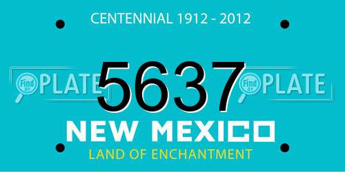 5637 New Mexico License Plate
