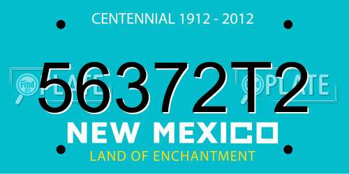 56372T2 New Mexico License Plate