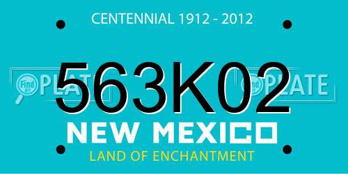 563K02 New Mexico License Plate