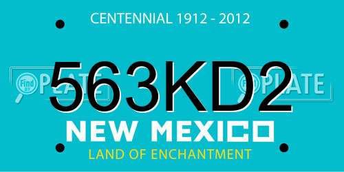 563KD2 New Mexico License Plate