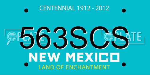 563SCS New Mexico License Plate