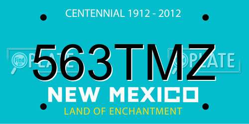 563TMZ New Mexico License Plate
