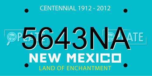 5643NA New Mexico License Plate
