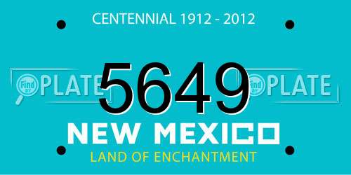 5649 New Mexico License Plate