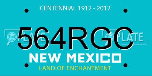 564RGC New Mexico License Plate