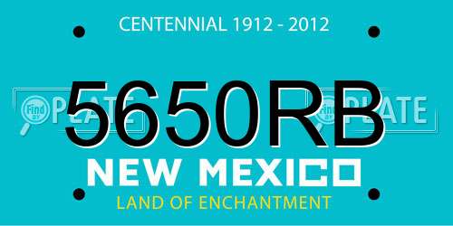 5650RB New Mexico License Plate