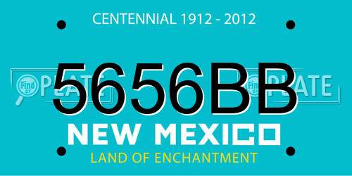 5656BB New Mexico License Plate