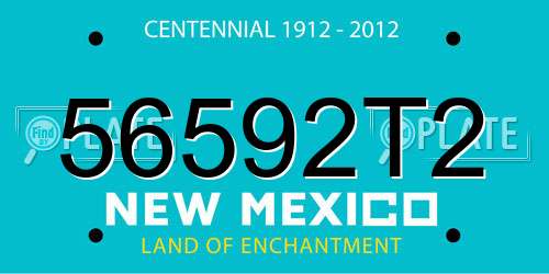 56592T2 New Mexico License Plate