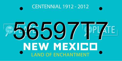 56597T7 New Mexico License Plate