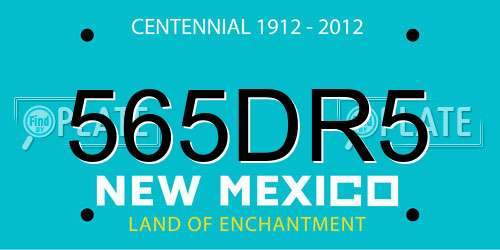 565DR5 New Mexico License Plate