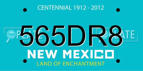 565DR8 New Mexico License Plate