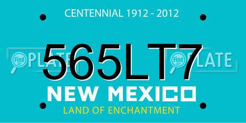565LT7 New Mexico License Plate