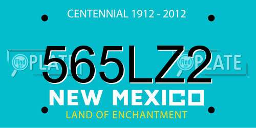 565LZ2 New Mexico License Plate