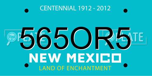565OR5 New Mexico License Plate