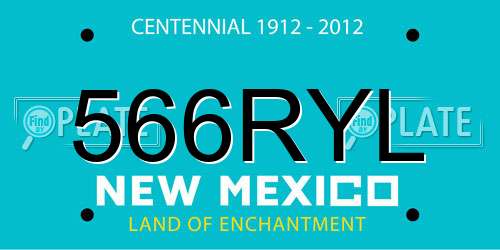 566RYL New Mexico License Plate