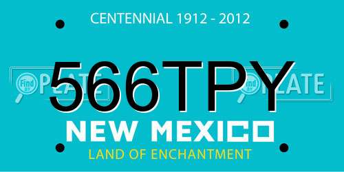 566TPY New Mexico License Plate