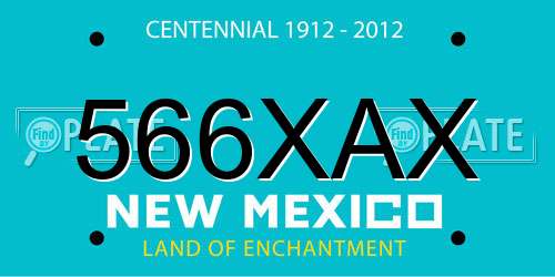 566XAX New Mexico License Plate