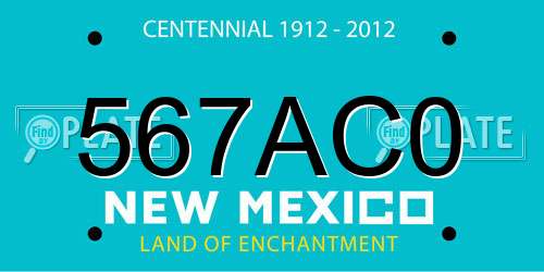 567AC0 New Mexico License Plate