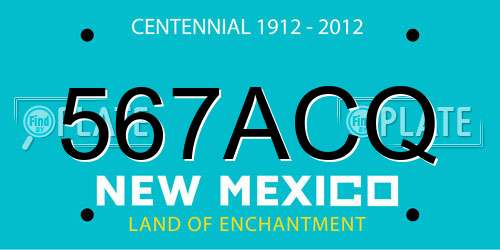 567ACQ New Mexico License Plate