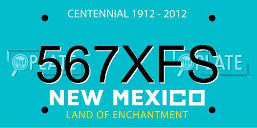 567XFS New Mexico License Plate