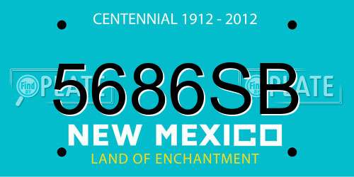 5686SB New Mexico License Plate