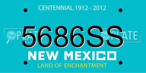 5686SS New Mexico License Plate