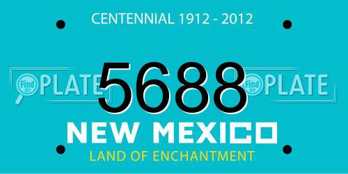 5688 New Mexico License Plate