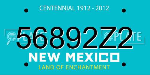 56892Z2 New Mexico License Plate