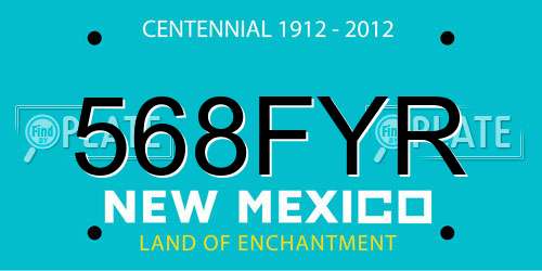 568FYR New Mexico License Plate