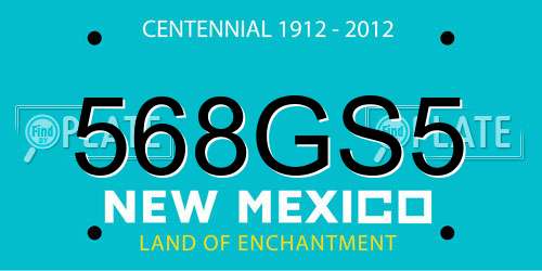 568GS5 New Mexico License Plate