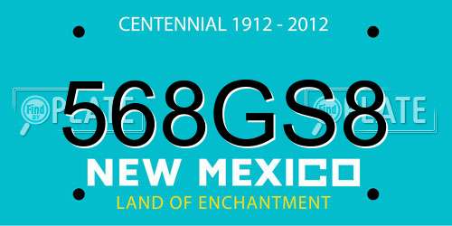 568GS8 New Mexico License Plate