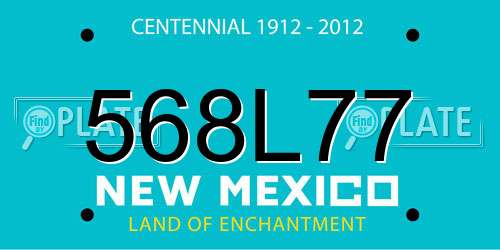 568L77 New Mexico License Plate