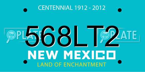 568LT2 New Mexico License Plate