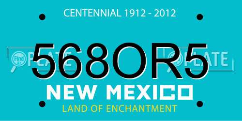 568OR5 New Mexico License Plate