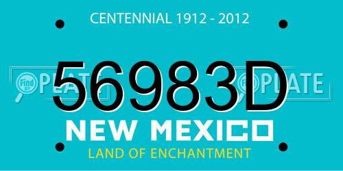 56983D New Mexico License Plate