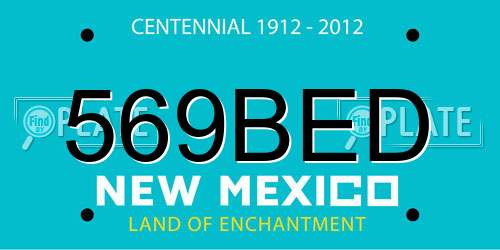 569BED New Mexico License Plate