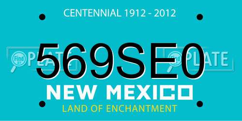 569SE0 New Mexico License Plate