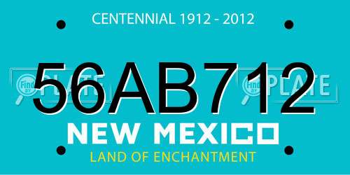 56AB712 New Mexico License Plate