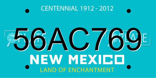 56AC769 New Mexico License Plate