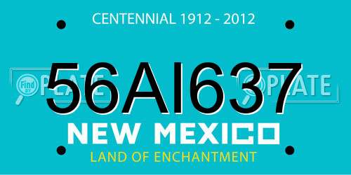 56AI637 New Mexico License Plate