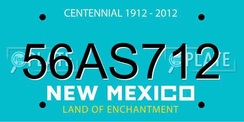 56AS712 New Mexico License Plate
