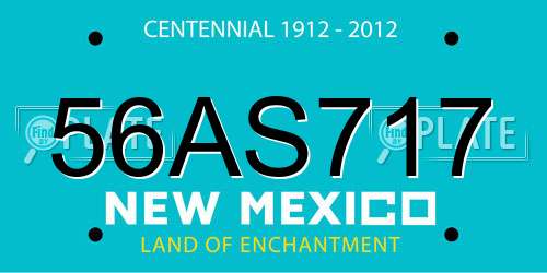 56AS717 New Mexico License Plate