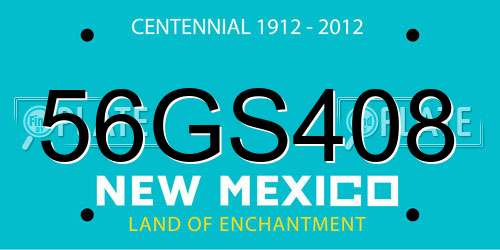 56GS408 New Mexico License Plate