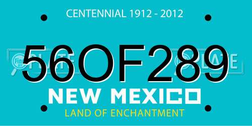 56OF289 New Mexico License Plate