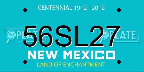 56SL27 New Mexico License Plate