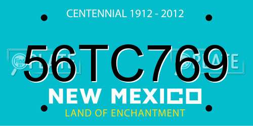56TC769 New Mexico License Plate